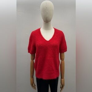 Calvin Klein Jeans Red V-Neck Sweater Size M polyester nylon wool
